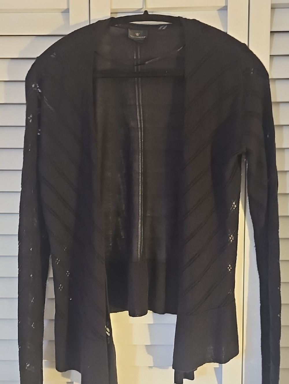 Worthington Lightweight Open Front Black Women's Sweater Cardigan